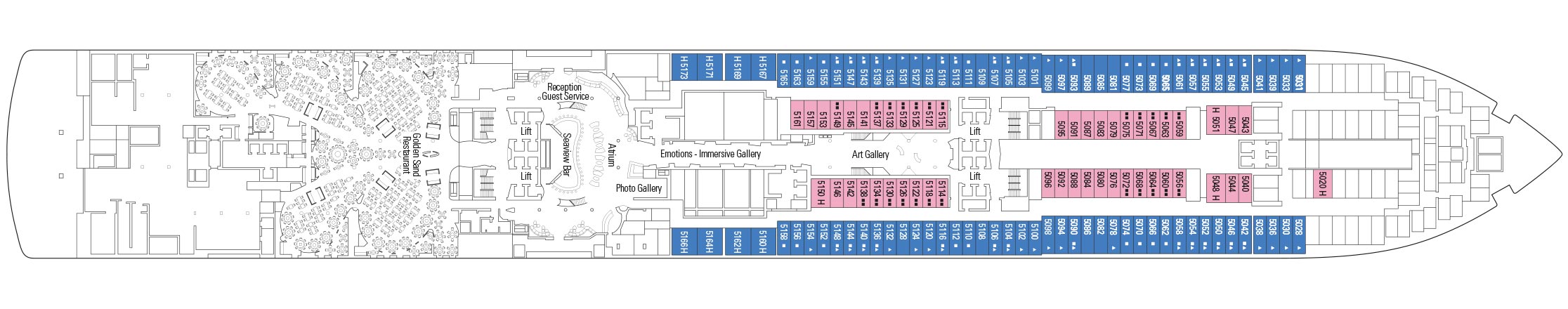 Планы палуб MSC Seaview: Палуба 5