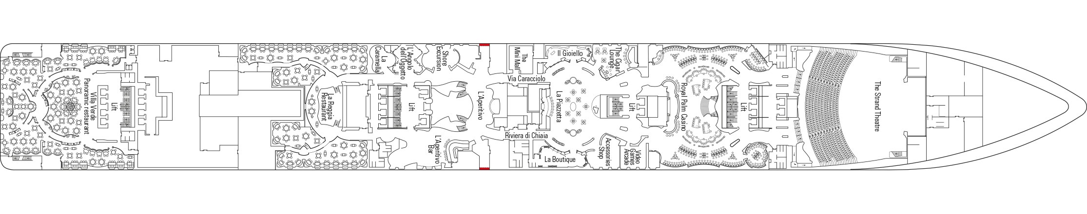 Планы палуб MSC Splendida: Палуба 6 - Modigliani